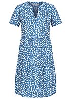ONLY Dames NOOS Jurk met V-hals en korte mouwen met bloemenprint blauw wit
