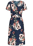 Cloud5ive Dames Jurk met binddetail en bloemenprint marineblauw