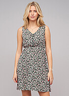 Cloud5ive Dames Zomerjurk met knopen en bloemenprint zwart multicolor