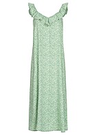 JDY by ONLY Dames Jurk met decoratieve ruches groen wit