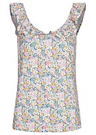 ONLY Dames Viscose Top met ruches en print blauw multicolor