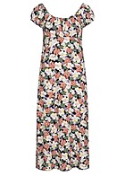 ONLY Dames Viscose Jurk met tropische print zwart multicolor