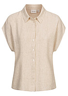 VILA Dames Viscose Linnen Shirt met knopen beige