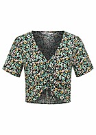 ONLY Dames Viscose Top with V-Neck and floral print groen