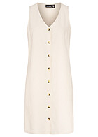 Pieces Dames Jurk met V-hals en knopen beige