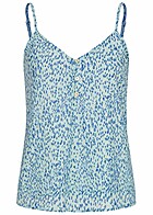 ONLY Dames Top met V-hals en knoopjes print grijs blauw