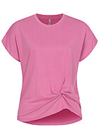 ONLY Dames T-Shirt met knoopdetail roze