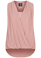 Styleboom Fashion Dames Chiffon Top 2in1 look roze