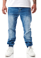 Seventyseven Lifestyle Herren Jeans Hose mit 5-Pockets washed look blau
