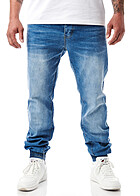 Seventyseven Lifestyle Heren Jeans Broek met 5 zakken gewassen look blauw