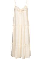 VILA Dames Jurk met V-hals en gedrapeerde look beige