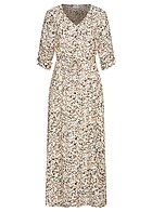 VILA Dames Viscose Jurk met 3/4 mouwen en bindceintuur ceintuur bloemenprint grijs