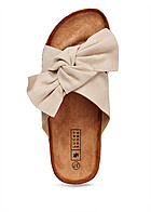 Seventyseven Lifestyle Dames Plateau sandaal in velours look met lint beige