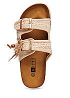 Seventyseven Lifestyle Dames Plateau sandaal met gesp beige
