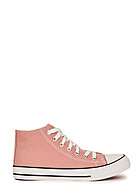 Seventyseven Lifestyle Dames High-Top Canvas Sneaker met veters roze