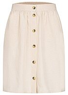 Pieces Dames Hoog uitgesneden rok met knopen naturel beige