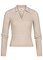 ONLY Dames Trui met V-hals en structuurstof beige