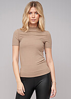 Pieces Dames NOOS T-Shirt Top met structuurstof bruin