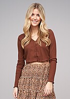 Noisy May Dames NOOS Vest met knopen en franje details bruin