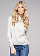 Vero Moda Dames Trui met rits en hoge hals lichtgrijs