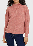 Vero Moda Dames Trui met rits en hoge hals roze
