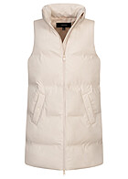 Vero Moda Dames Gewatteerd vest met rits en capuchon beige