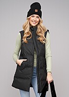 Vero Moda Dames Gewatteerd vest met rits en capuchon zwart