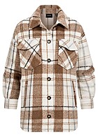 Vero Moda Dames Shacket Jas met 2 borstzakken geruit bruin