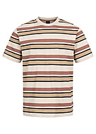 ONLY & SONS Heren Basic T-Shirt met strepen beige bruin