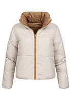 ONLY Dames Omkeerbaar Jasje met 2 zakken grijs en bruin