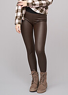 Urban Classics Dames Hoge Taille Faux Leather Leggings bruin