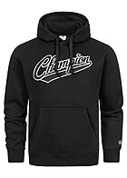 Champion Heren Hoodie met kangoeroezak en logo-opdruk zwart wit