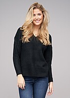 Vero Moda Dames Oversized Pullover met V-hals zwart