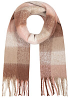 Vero Moda Dames Sjaal 210x50cm met franjes geruit bruin