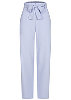 Pieces Dames Paperbag Broek met bindceintuur en 4 zakken blauw