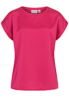 VILA Dames NOOS Satijnen Top Blouse Shirt met vleugelmouwen donkerroze