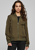 Urban Classics Dames jacke bomberjacke met zipper en 2-zip-pockets donkergroen