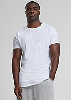 Urban Classics Heren Longform Turn-Up T-Shirt wit