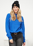 Urban Classics Dames High Neck Oversized Knit Sweater Trui helder blauw