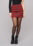 Urban Classics Dames Minirok met rits vooraan Geruit Rood Zwart