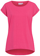 VILA Dames NOOS T-shirt met mouwomslag mullet roze