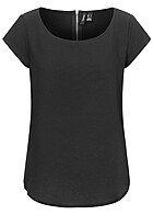 Vero Moda Dames T-shirt met rits aan de achterzijde zwart