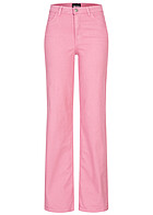 Pieces Dames Jeans met hoge taille Broek met wijde pijpen in roze