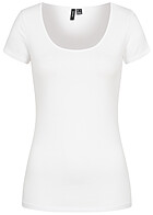 Vero Moda Damen NOOS T-Shirt mit Rundhals bright weiss
