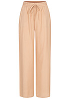 VILA Dames NOOS Stof Broek 7/8 lengte met elastische tailleband en koord beige