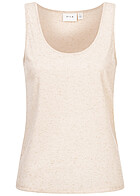 VILA Dames NOOS Basic Tanktop met ronde hals beige