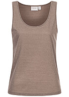 VILA Dames NOOS Basic Tanktop met ronde hals bruin