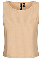 Pieces Dames NOOS Top met structuurstof beige