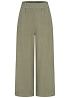 Pieces Damen NOOS Culotte Stoffhose High Waist 2-Pockets deep lichen grn