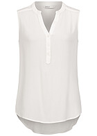 ONLY Damen NOOS Blusen Top mit V-Neck und Knopfleiste cloud dancer weiss